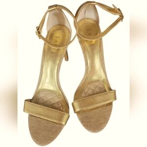 Lauren Ralph Lauren Metallic Gold Ankle Strap Heels